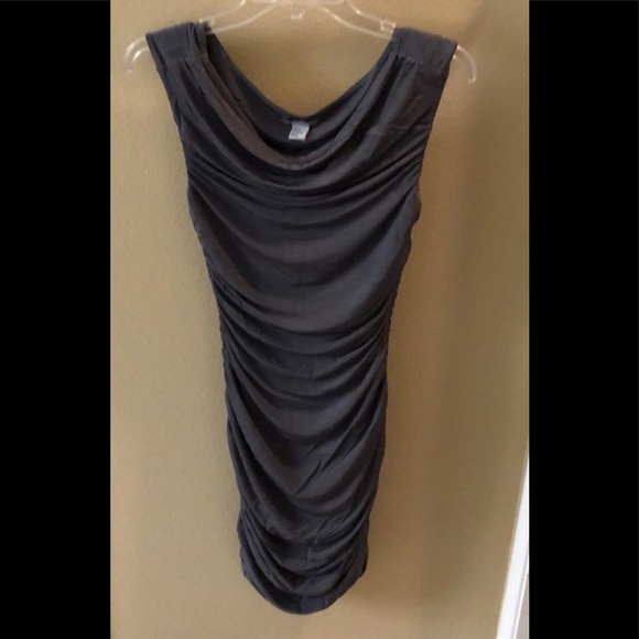 🔴EUC H&M slate grey ruched dress size Medium - Picture 5 of 5
